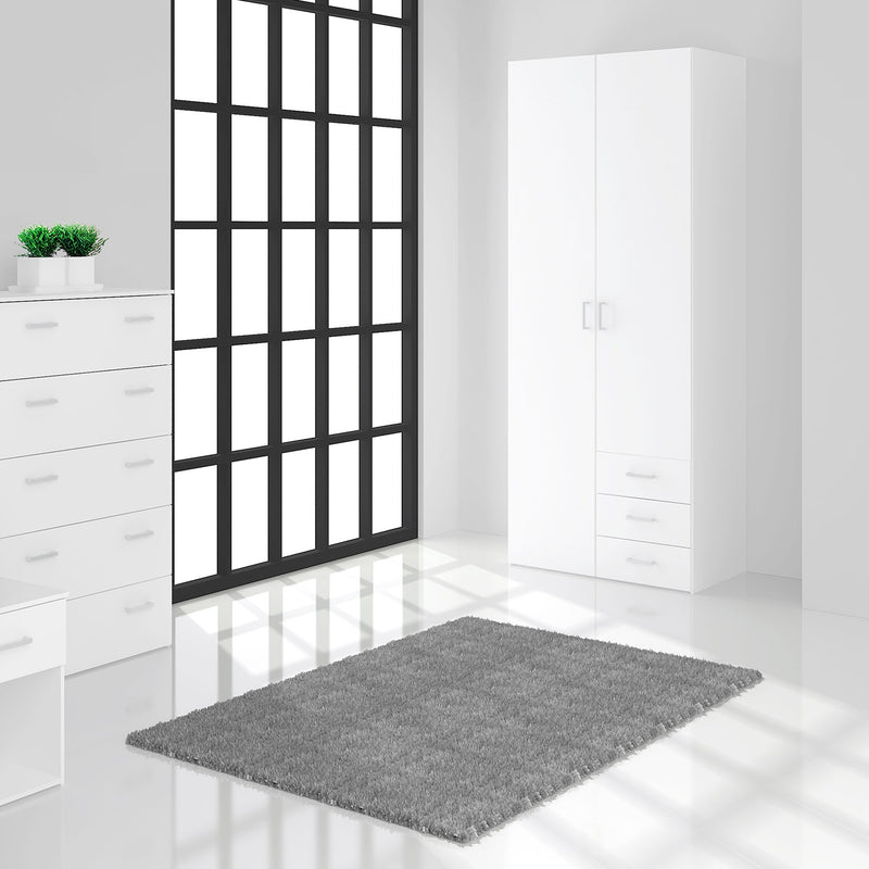 Space White 2 Doors 3 Drawers Wardrobe by Lavishway | Wardrobe-28856