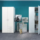Space White 2 Doors 3 Drawers Wardrobe by Lavishway | Wardrobe-28857