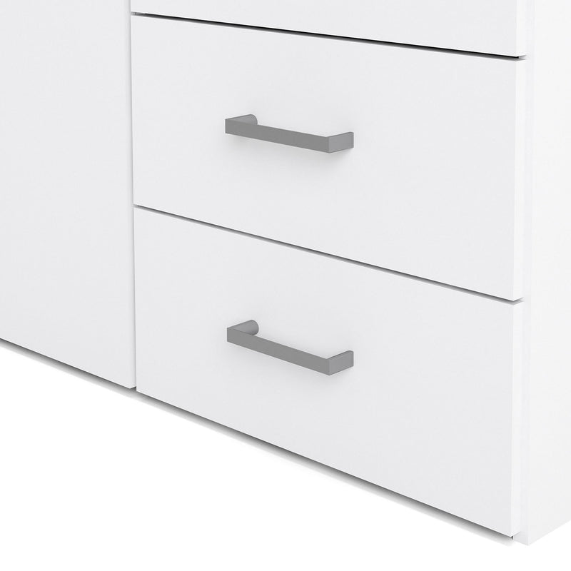 Space White 2 Doors 3 Drawers Wide Wardrobe by Lavishway | Wardrobe-28750