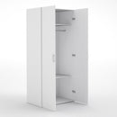 Space White 2 Doors Wooden Wardrobe by Lavishway | Wardrobe-28770