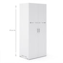 Space White 2 Doors Wooden Wardrobe by Lavishway | Wardrobe-28773