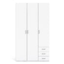 Space White 3 Doors 3 Drawers Wardrobe by Lavishway | Wardrobe-28827
