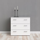 Space White Finish 3 Drawers Chest by Lavishway | Chest Of Drawers-28890