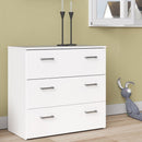 Space White Finish 3 Drawers Chest by Lavishway | Chest Of Drawers-28891