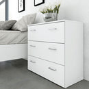 Space White Finish 3 Drawers Chest by Lavishway | Chest Of Drawers-28896