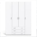Space White Finish 4 Doors Wardrobe by Lavishway | Wardrobe-28796