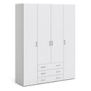 Space White Finish 4 Doors Wardrobe by Lavishway | Wardrobe-28797