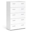 Space White Finish 5 Chest Of Drawers by Lavishway | Chest Of Drawers-28861