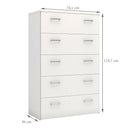 Space White Finish 5 Chest Of Drawers by Lavishway | Chest Of Drawers-28866