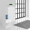 Space White Finish 5 Chest Of Drawers by Lavishway | Chest Of Drawers-28867