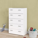 Space White Finish 5 Chest Of Drawers by Lavishway | Chest Of Drawers-28860