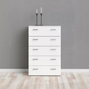 Space White Finish 5 Chest Of Drawers by Lavishway | Chest Of Drawers-28859