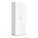 Space White 2 Doors 3 Drawers Wardrobe by Lavishway | Wardrobe-28850