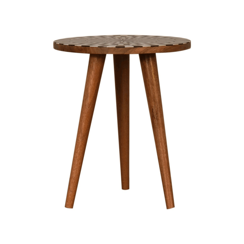 Spiral Pattern Top Solid Wood End Table by Lavishway | Side Tables-57217