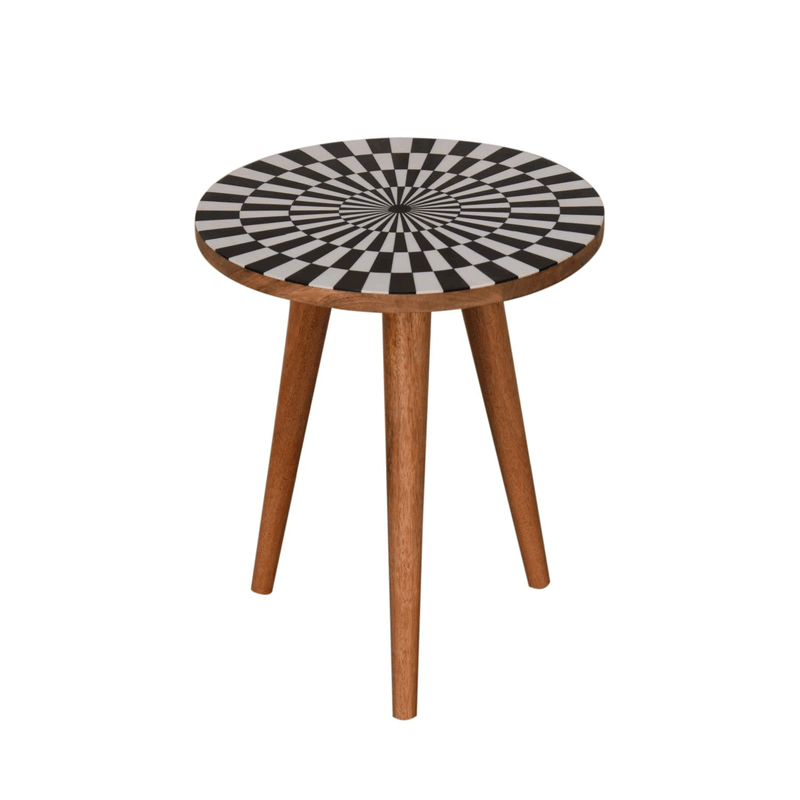 Spiral Pattern Top Solid Wood End Table by Lavishway | Side Tables-57216