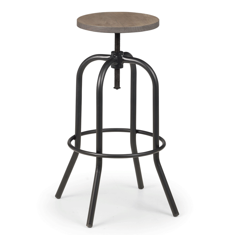 Spitfire Industrial Solid Wood Top Bar Stool by Lavishway | Bar Stools-60852