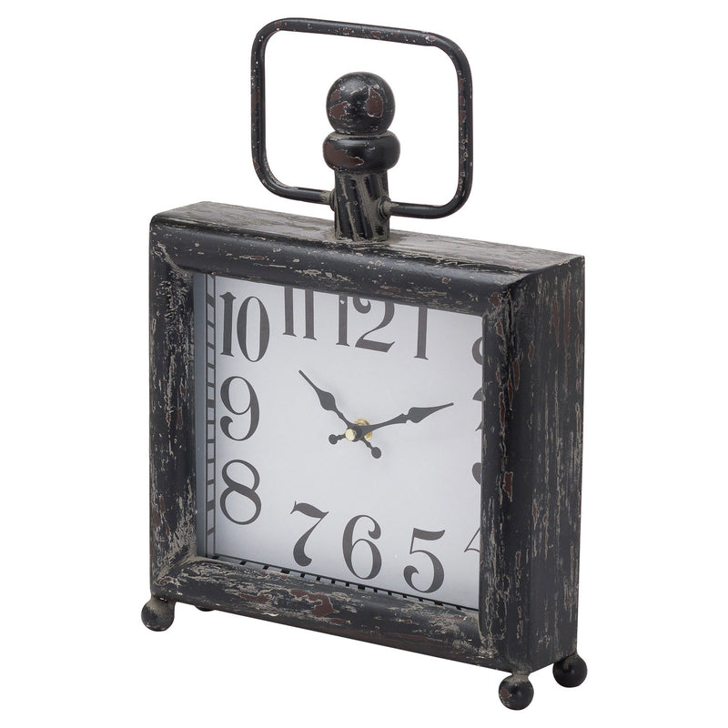 Square Dark Distressed Mantle Clock by Lavishway | Wall Clocks-51629