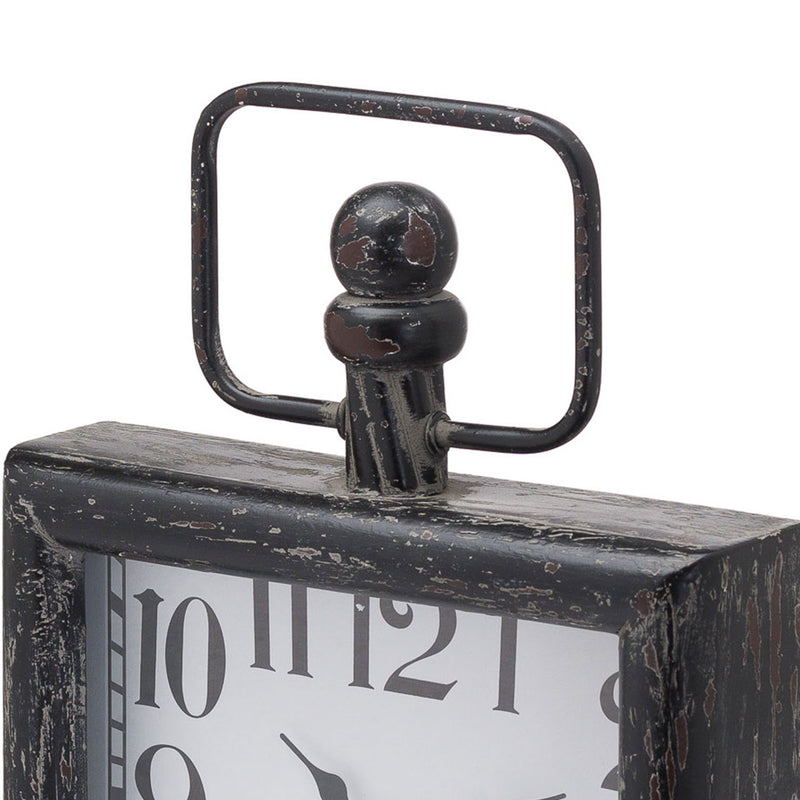 Square Dark Distressed Mantle Clock by Lavishway | Wall Clocks-51631