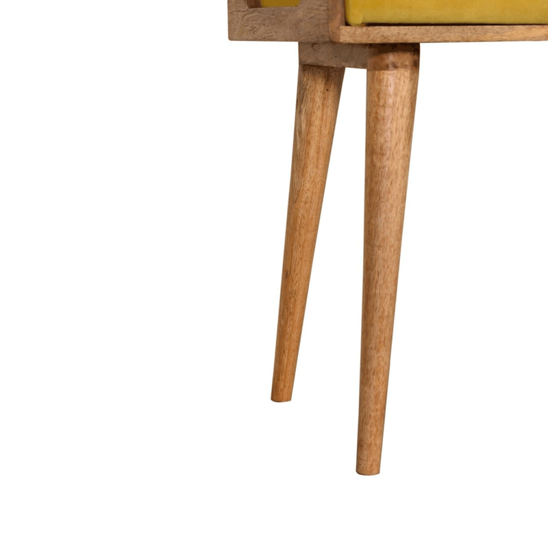 Braga Mustard Velvet Square Footstool by Lavishway | Footstool-57205