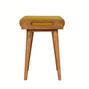 Braga Mustard Velvet Square Footstool by Lavishway | Footstool-57204