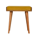 Braga Mustard Velvet Square Footstool by Lavishway | Footstool-57203