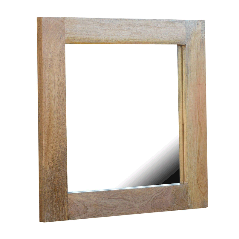 Modena Solid Wood Frame Square Wall Mirror by Lavishway | Wall Mirrors-57173
