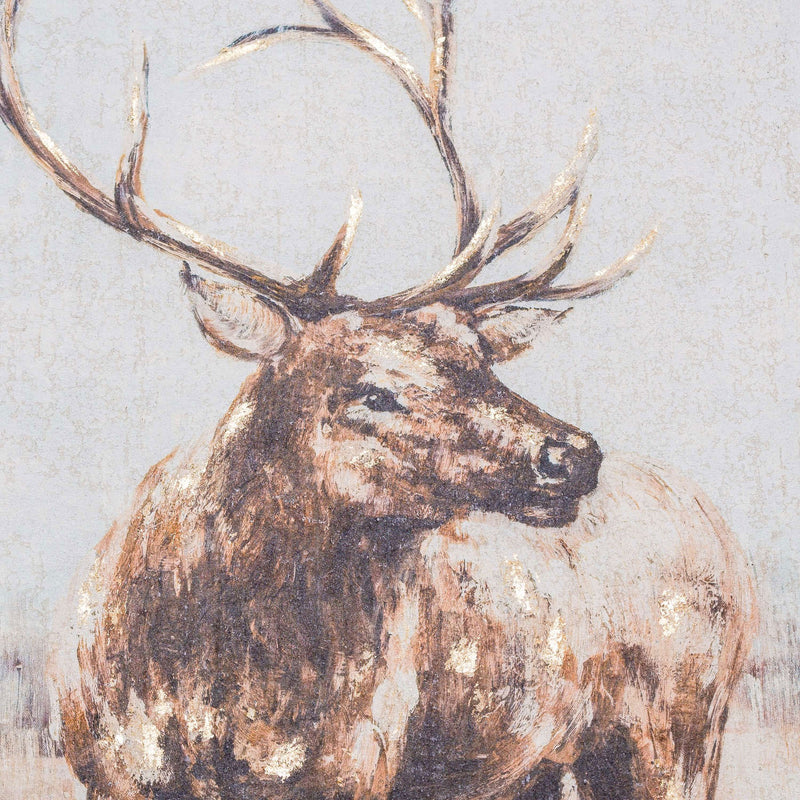 Stag On Cement Board Wooden Frame by Lavishway | Art Gallery-51295