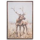 Stag On Cement Board Wooden Frame by Lavishway | Art Gallery-51294