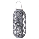 Contemporary Standing Wicker Grey Lantern by Lavishway | Candle Holders-51361