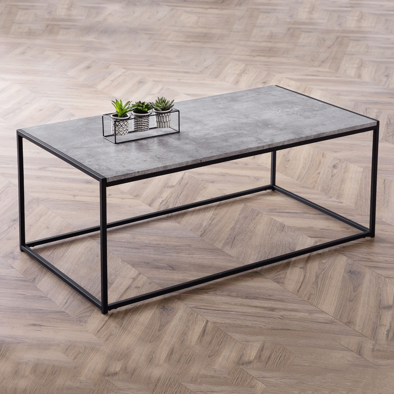 Staten Concrete Effect Top Coffee Table by Lavishway | Coffee Tables-60825