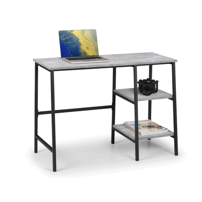 Staten Concrete Effect Top Desk by Lavishway | Reclaimed Wood Desks-60796