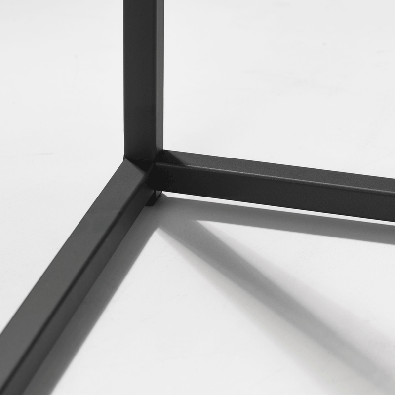 Staten Concrete Effect Top Black Dining Table by Lavishway | Dining Tables-60823