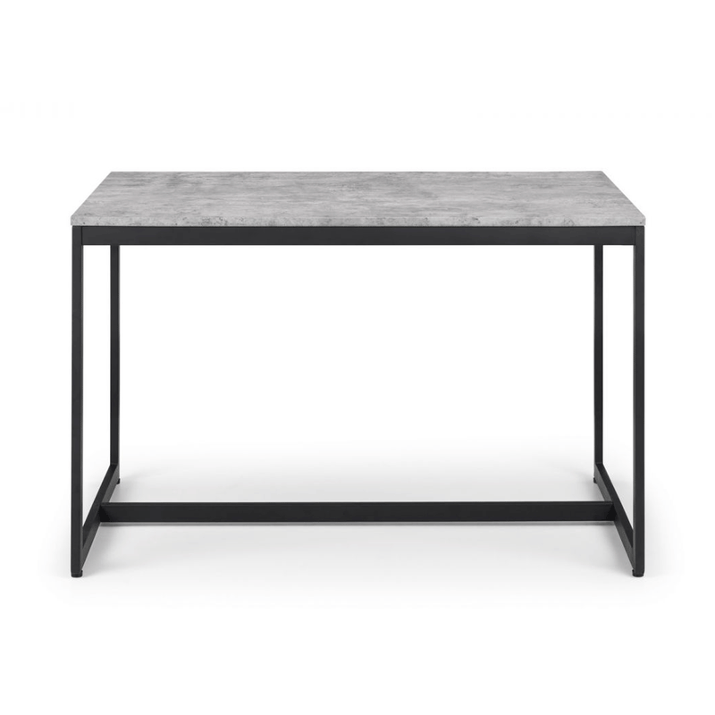 Staten Concrete Effect Top Black Dining Table by Lavishway | Dining Tables-60821
