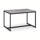 Staten Concrete Effect Top Black Dining Table by Lavishway | Dining Tables-60820