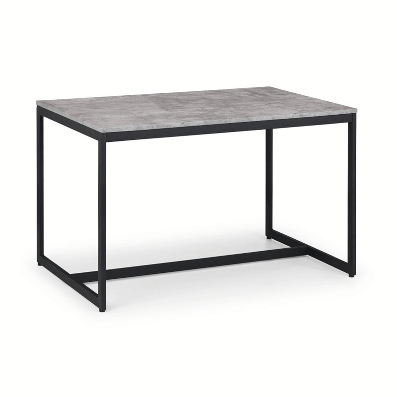 Staten Concrete Effect Top Black Dining Table by Lavishway | Dining Tables-60820
