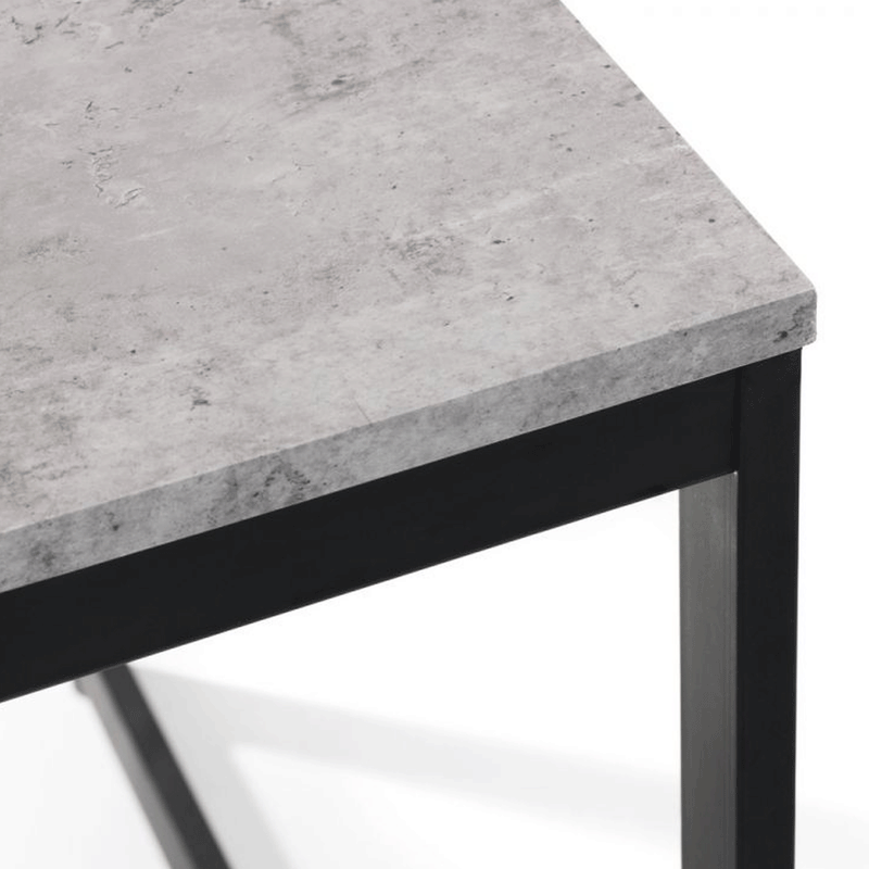 Staten Concrete Effect Top Black Dining Table by Lavishway | Dining Tables-60822