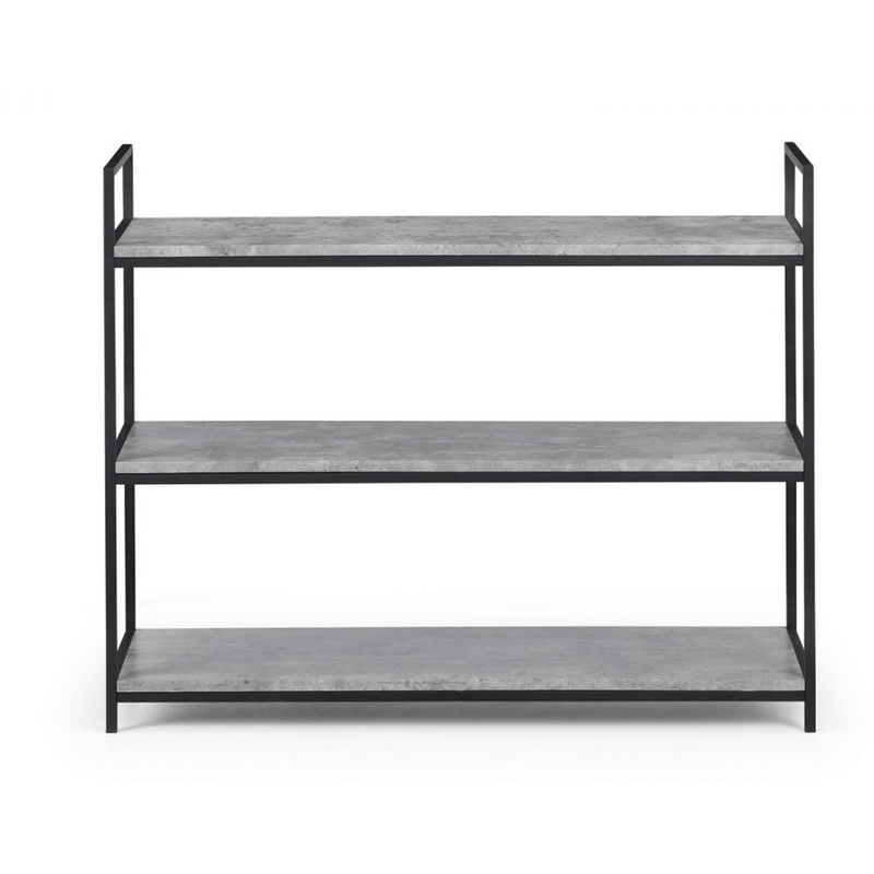 Staten Concrete Effect Top Low Bookcase by Lavishway | Book Shelves and Cabinets-60786
