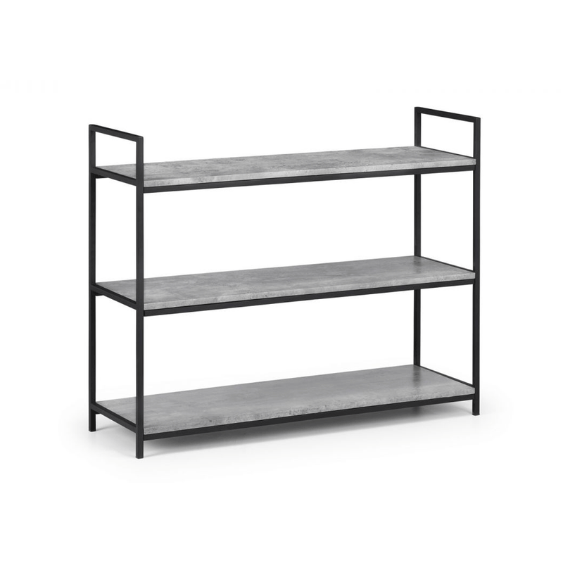Staten Concrete Effect Top Low Bookcase by Lavishway | Book Shelves and Cabinets-60784