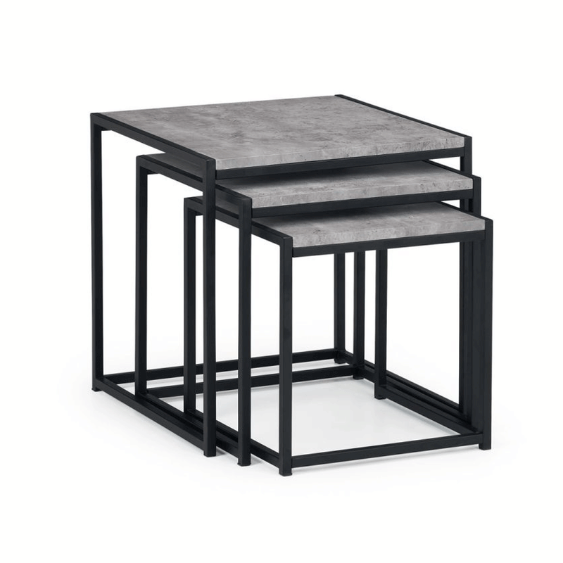 Staten Concrete Effect Top Nest Of 3 Tables by Lavishway | Nest of Tables-60809