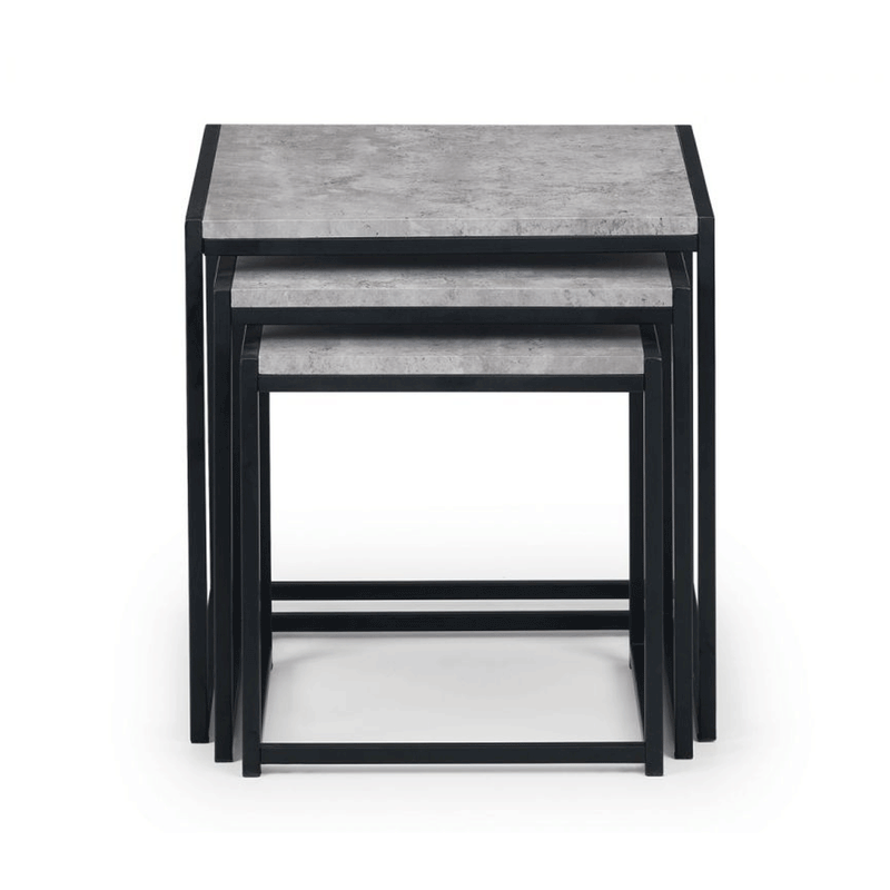 Staten Concrete Effect Top Nest Of 3 Tables by Lavishway | Nest of Tables-60808