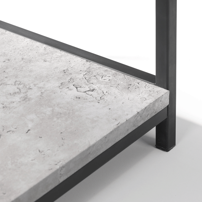 Staten Concrete Effect Top Tall Bookcase by Lavishway | Book Shelves and Cabinets-60773