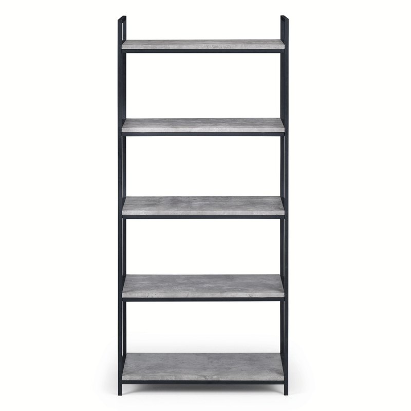 Staten Concrete Effect Top Tall Bookcase by Lavishway | Book Shelves and Cabinets-60772