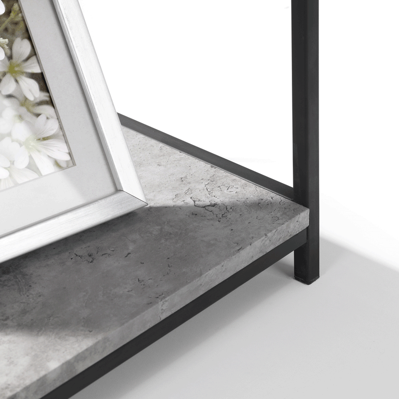 Staten Concrete Effect Top Tall Bookcase by Lavishway | Book Shelves and Cabinets-60775