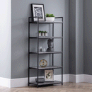 Staten Concrete Effect Top Tall Bookcase by Lavishway | Book Shelves and Cabinets-60769