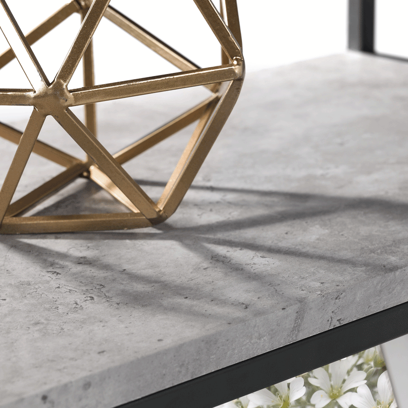 Staten Concrete Effect Top Tall Bookcase by Lavishway | Book Shelves and Cabinets-60774