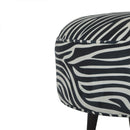 Stellar Zebra Printed Velvet Footstool by Lavishway | Footstool-51707
