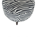 Stellar Zebra Printed Velvet Footstool by Lavishway | Footstool-51705