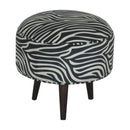 Stellar Zebra Printed Velvet Footstool by Lavishway | Footstool-51703
