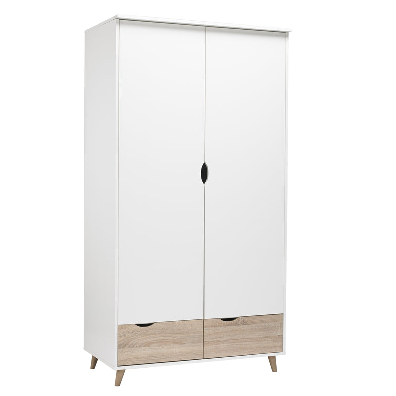 Stockholm Matt White 2 Door Wardrobe by Lavishway | Wardrobe-35712