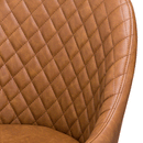 Stockholme Chequered Tan Leather Dining Chair by Lavishway | Dining Chairs-51085